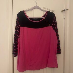Pink and Black Women's Top